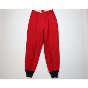 Vintage 50s Streetwear Mens Size 28x30 Distressed Wool Joggers Pants Red USA